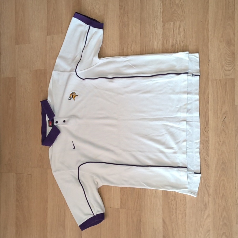 Vtg Nike NFL Team Apparel Minnesota Vikings Embroidered Logo Polo Shirt Men's L